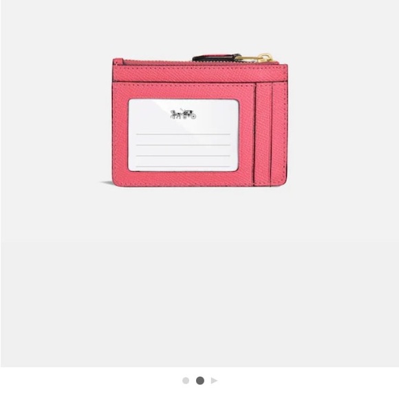 Coach mini skinny card case. Brass/watermelon. New w/tags - Picture 2 of 5